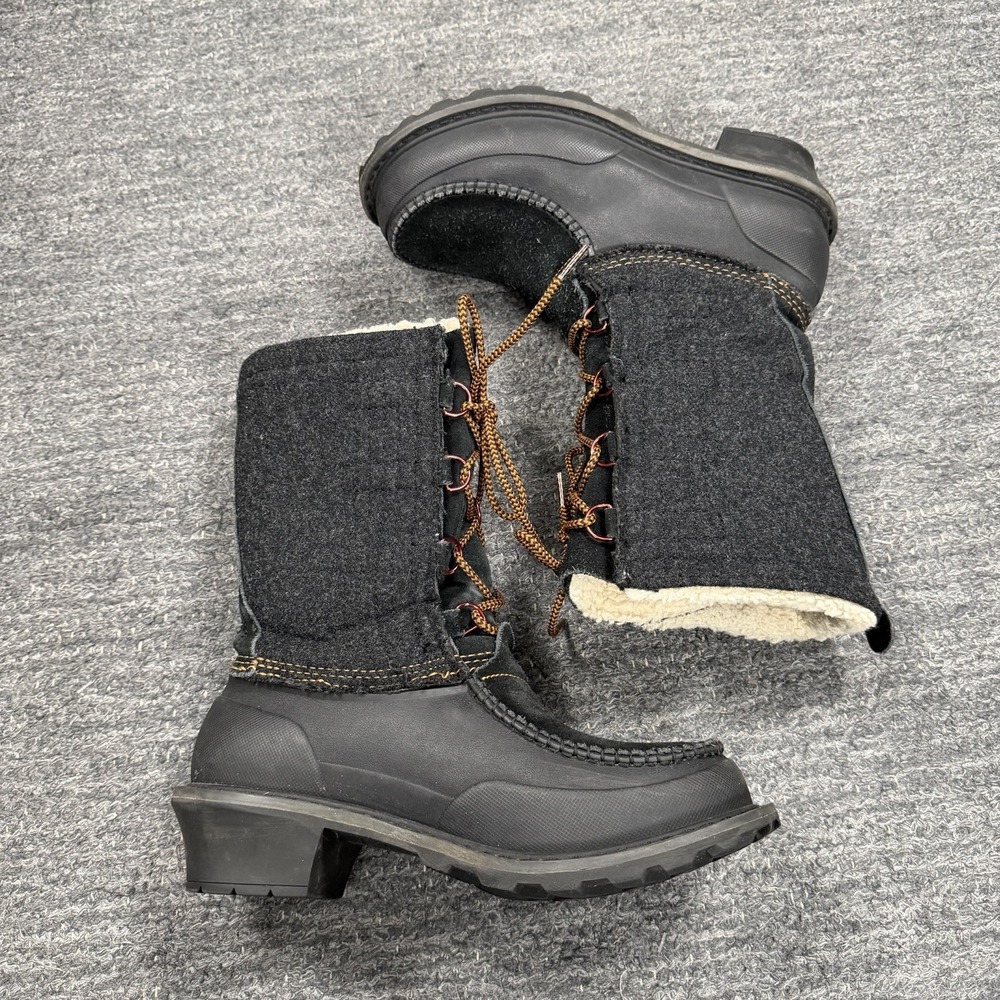Woolrich Fully Wooly Lace Boot Women 8 Gray Negative 25 Degrees Winter Sherpa